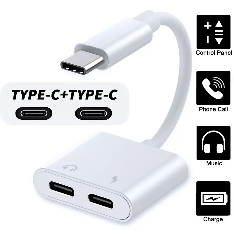 2 in 1 Type C to 3.5 mm Charger Headphone Audio Jack USB C Cable