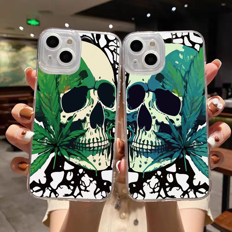 Halloween Skull Graphic Luxury Shockproof Phone Case For Iphone 15