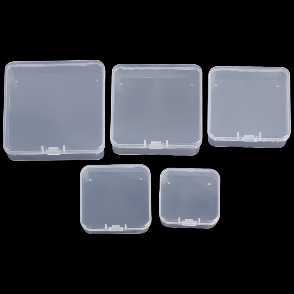 Transparent Plastic Square Box,, Clear Storage Case With Hinged Cover,  Small Beads Storage Container, Mini Storage Organizer For Diy Crafts  Jewelry Small Items - Temu