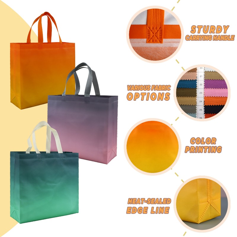 6pcs Gradient Colored Gift Bag - Reusable Leak Proof Bag