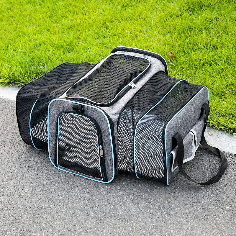 E-shop Katzen Tragetasche Hand Carry Outdoor Tragbare Haustiertasche, Faltbarer Erweiterbarer Haustier Rucksack, Atmungsaktive Katzen Tragetasche