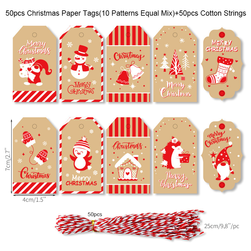 Christmas Kraft Paper Tags Gift Wrapping Tag Kraft Paper Tag - Temu