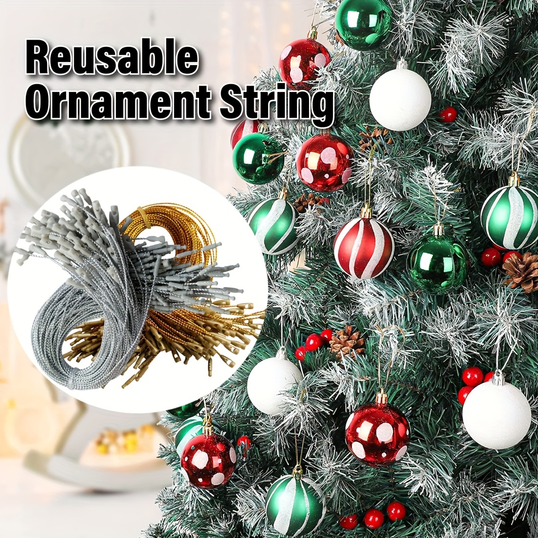 Christmas Ornament Hangers Strings Hooks Precut Ribbon Hook - Temu