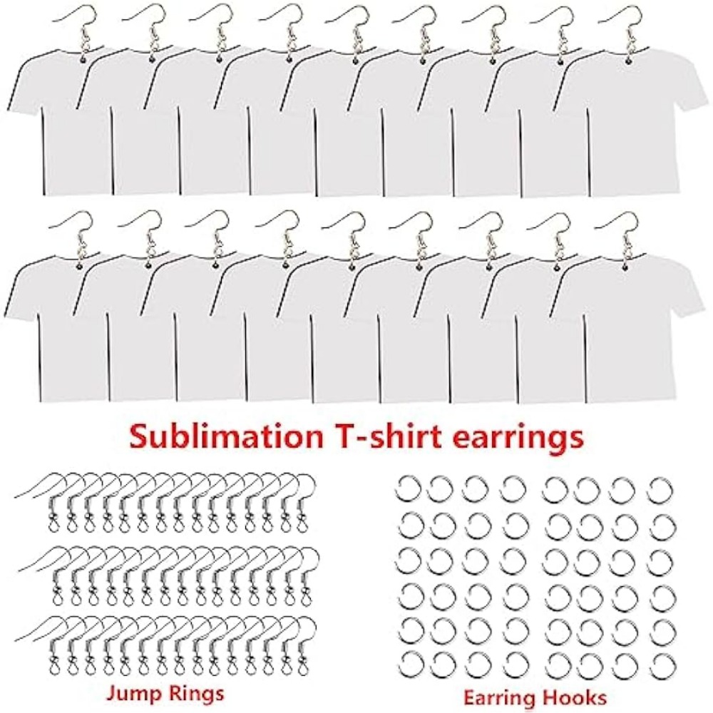 Landical 96 Pcs Sublimation Earring Blanks Bulk Sublimation Jewelry Blanks  Basketball Jersey Shirt Earrings Double Sided with Earring Hooks and Jump