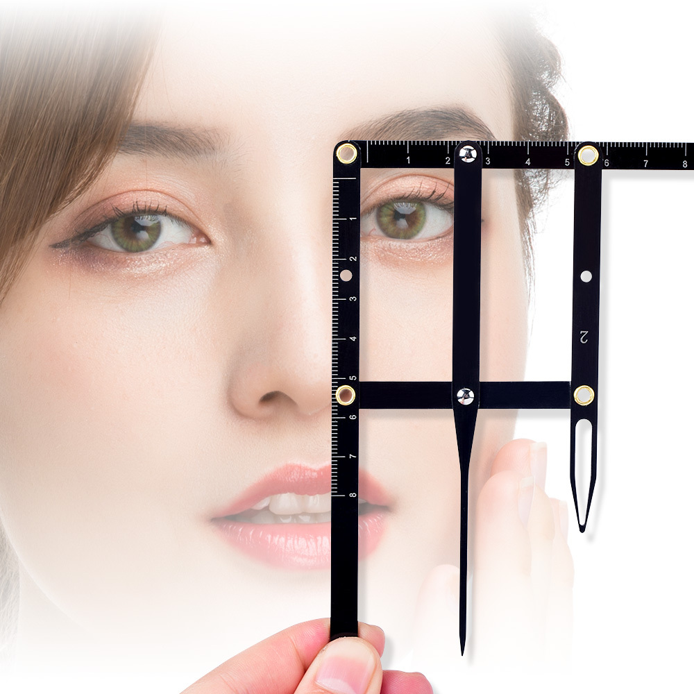 

1pc Stainless Steel Microblading Balance Positioning Eyebrow Mapping Ruler, Golden Ratio Ruler Measurement Tool For Tattoo Measuring