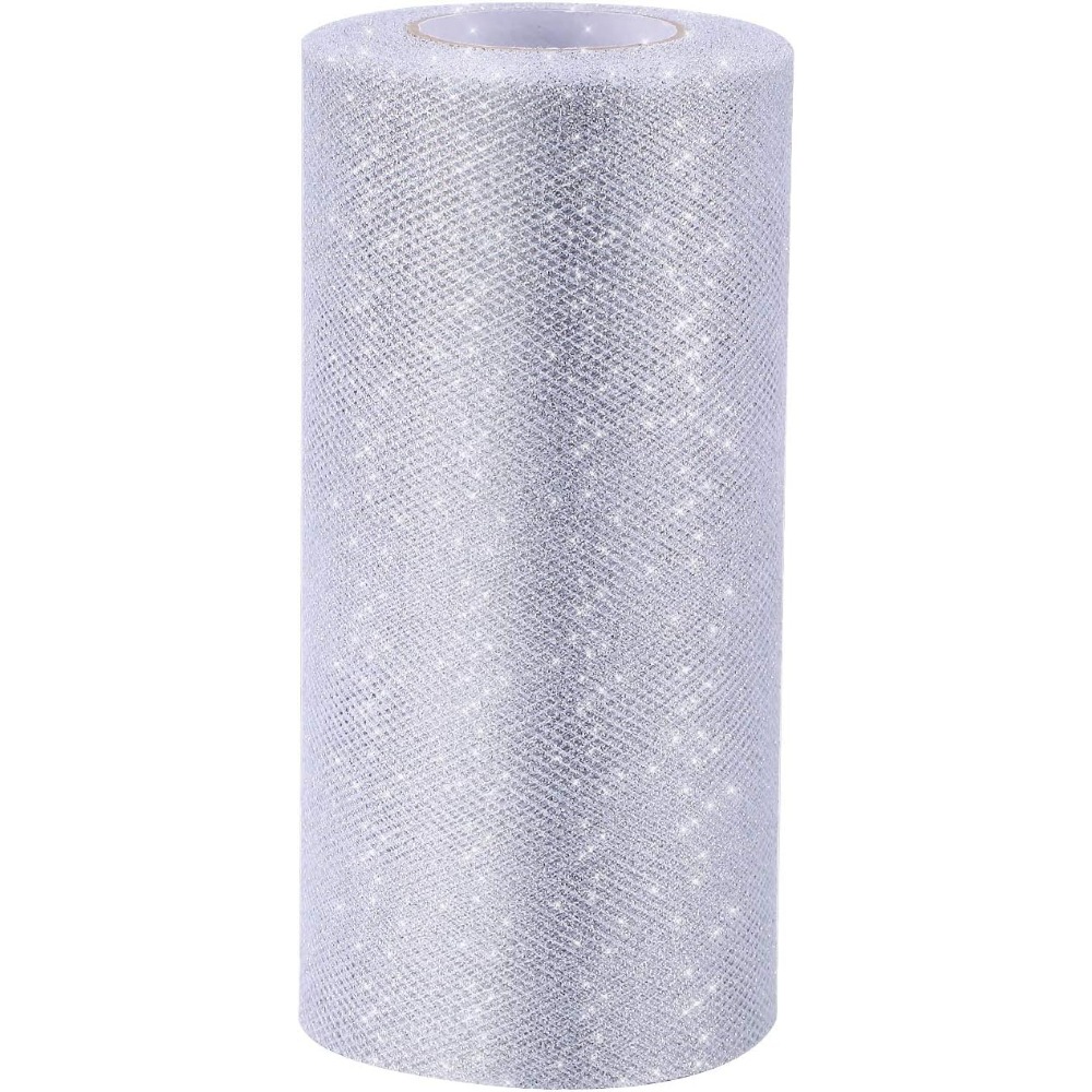 GROFRY Stylish 1 Roll Star Pattern Tulle Roll Glitter Trimming Net Yarn  Gift Bouquet Sheer Ribbon for Flower Shop 
