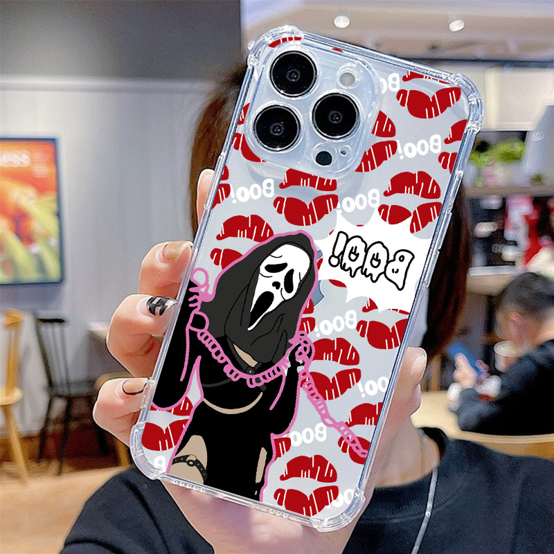 Halloween Skull Graphic Luxury Shockproof Phone Case For Iphone 15 14 13 12  11 Pro Max X Xr Xs 7 8 Plus Cpp Silicone Bumper Transparent Hard Back Soft  Cover Fall Phone Cases - Temu Israel