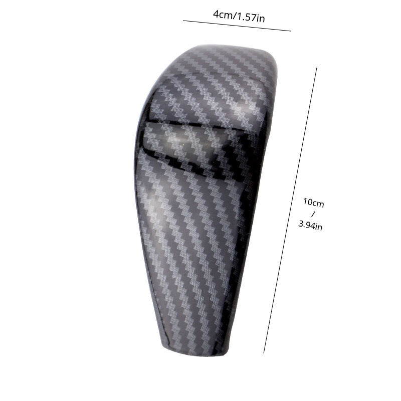 Carbon Fiber Print Gear Shift Knob Cover Trim with Automatic Gear Shift Knob