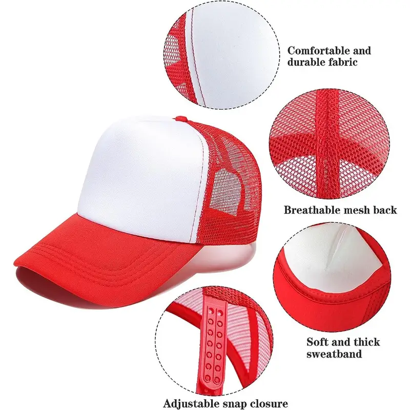 5 Pcs Sublimated Baseball Cap Mesh Hat Sublimation Hats Blank DIY Outdoor  Sponge Heat Transfer Man