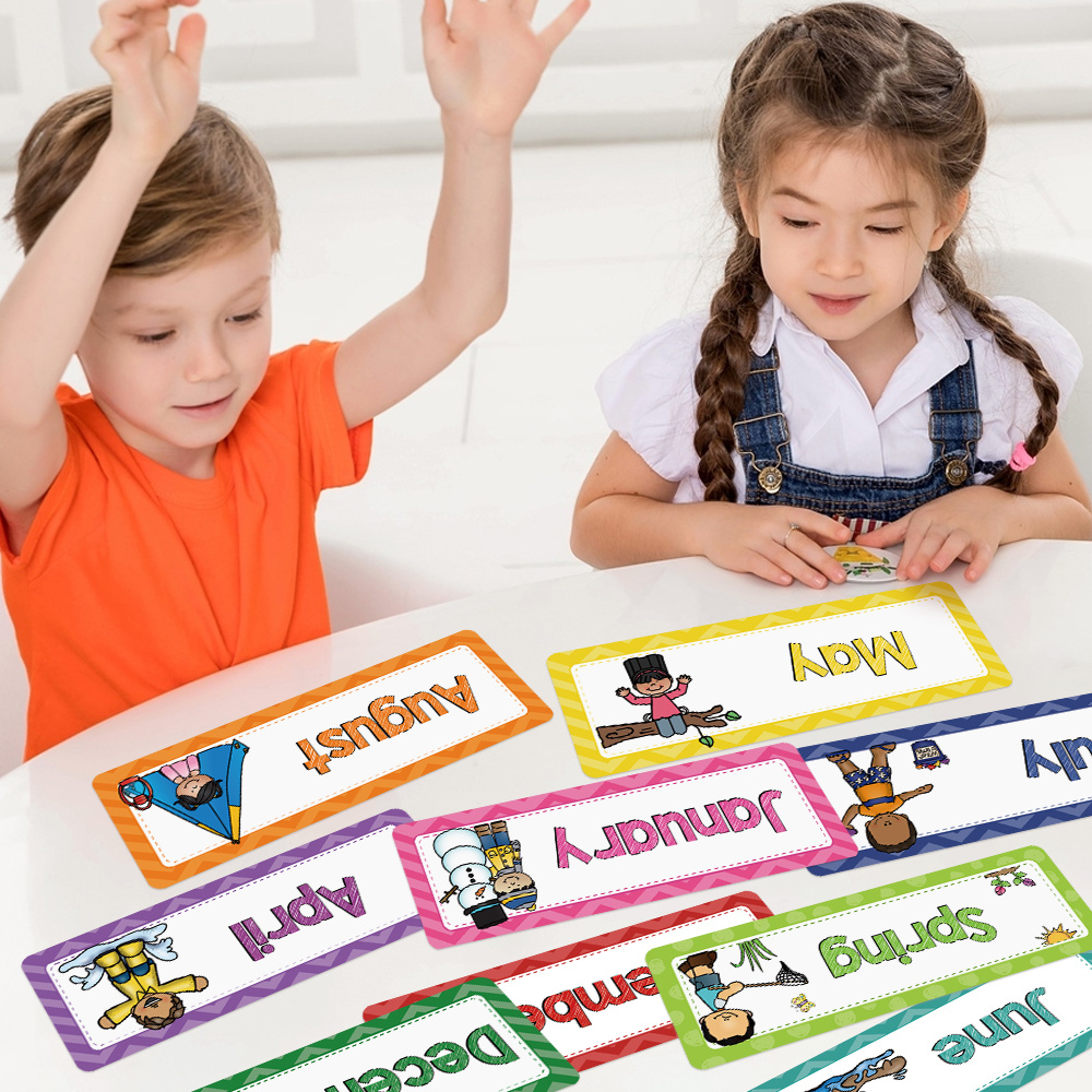 Weather / Season / Months / Week Flashcards Montessori - Temu