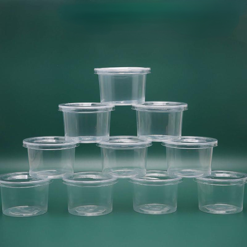 Portion cup with lid (2 oz, 50 pcs)  Disposable plastic cups are used for  meal preparation, portion control, salad dressing, jelly 