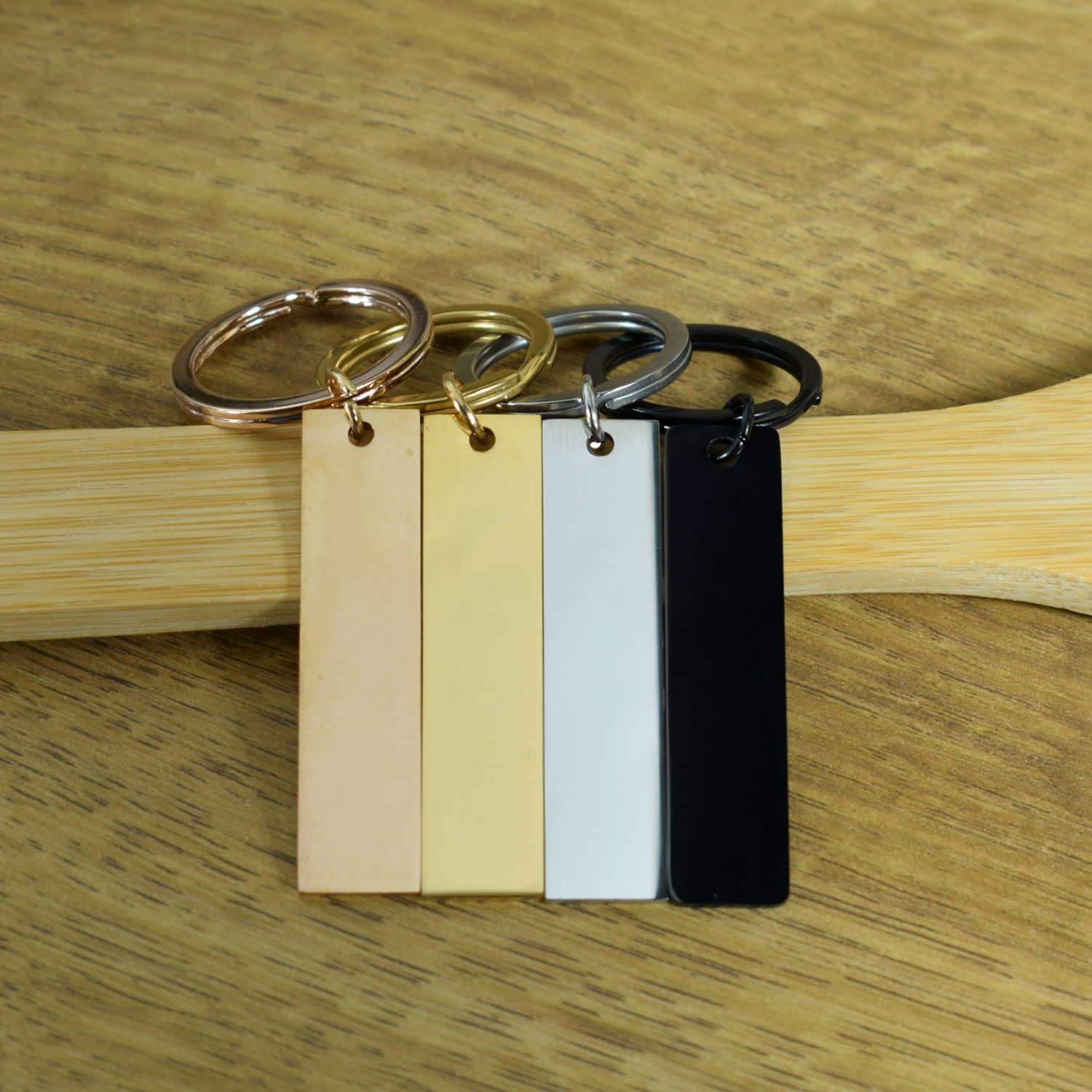 Rectangle Metal Keychain With Custom Logo Imprinted