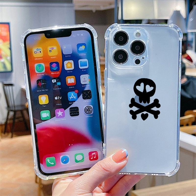 Halloween Skull Graphic Luxury Shockproof Phone Case For Iphone 15 14 13 12  11 Pro Max X Xr Xs 7 8 Plus Cpp Silicone Bumper Transparent Hard Back Soft  Cover Fall Phone Cases - Temu Israel