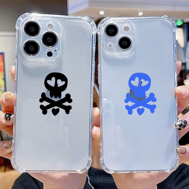 Phone Case With Halloween Skull Graphic Shockproof For Iphone 15