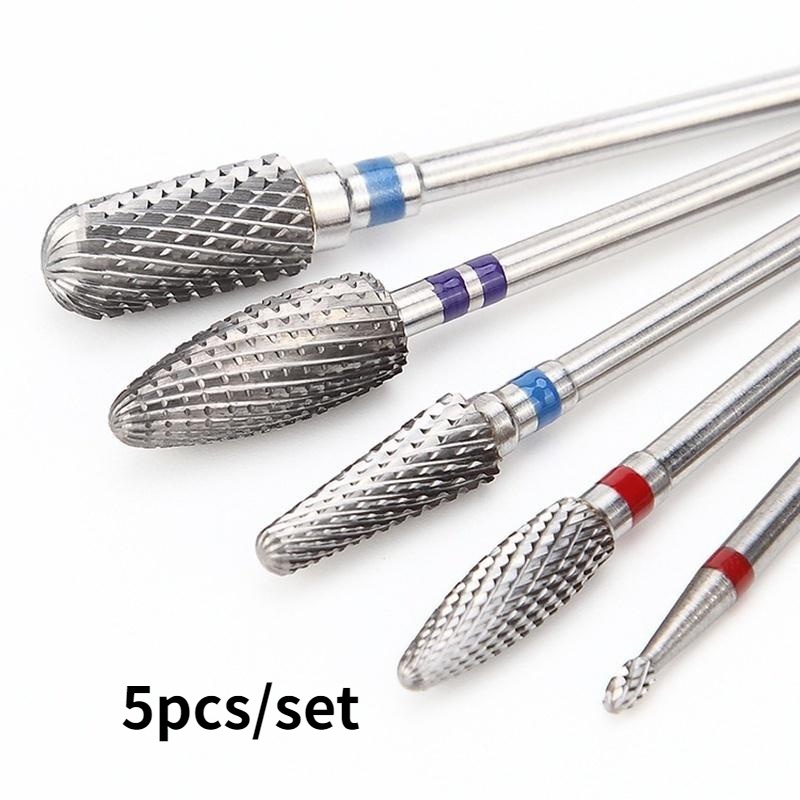 

5pcs Tungsten Steel Nail Drill Bits For Electric Manicure Pedicure Machine Nail Art Tools Accessories
