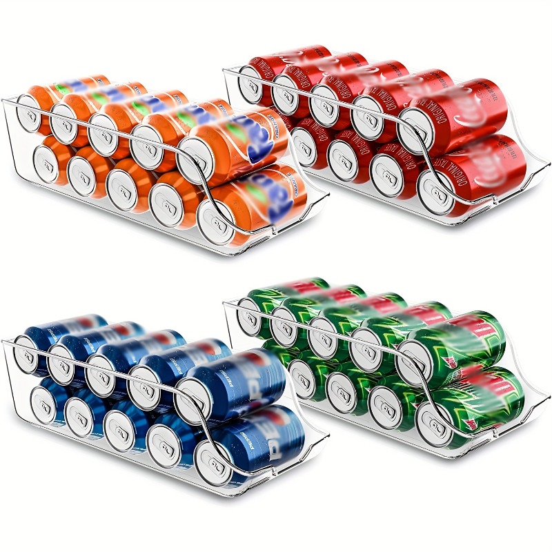 Double-layer Soda Can Organizer For Refrigerator, Pet Beverage Can  Dispenser For Beer Soda, Automatic Rolling Soda Can Storage Box, Stackable Drink  Organizer For Fridge, Kitchen Accessories - Temu