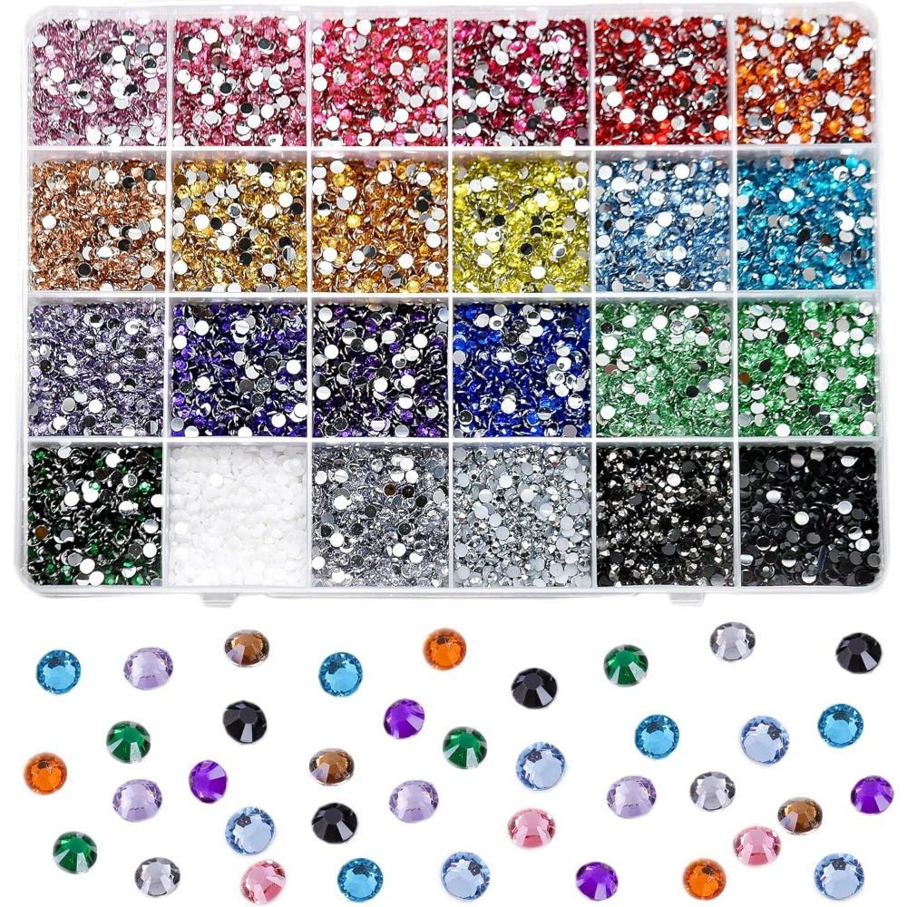 Rainbow Rhinestones Kit Round Crystal Bling Colorful - Temu