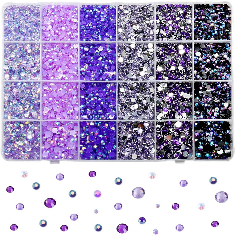 Purple Rhinestones Set Bulk Rainbow Rhinestones Crafts Non - Temu