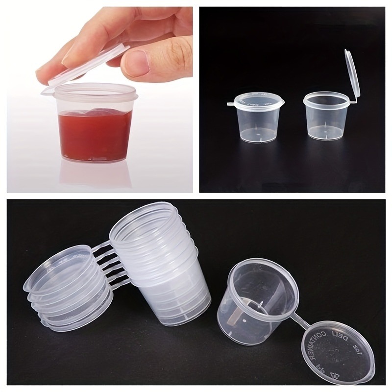 Disposable Dip Box, Sauce Cup, Sauce Box, Seasoning Box, Salad Dressing  Box, Plastic Dip, Oil, Vinegar, Hot Sauce Box, Takeout Seasoning Box,  Caviar Packaging Box, Mini Small Capacity Cup With Lid, Split 