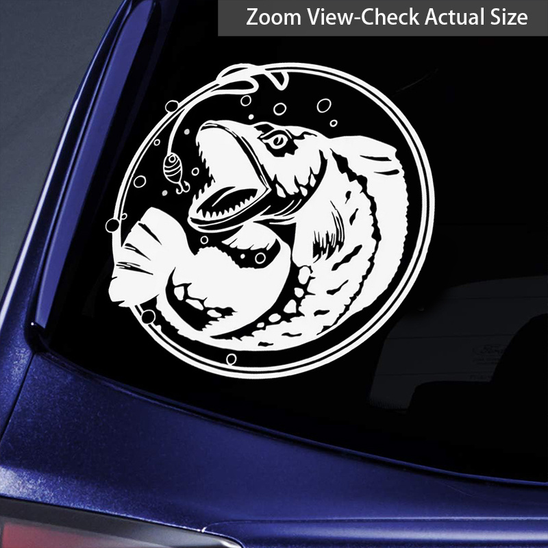 Fish On Fishing Rod Car Stickers For Car Truck Motorcycle Laptop Water  Bottle Window Wall Cup Toolbox Guitar Scooter Decals Auto Accessories