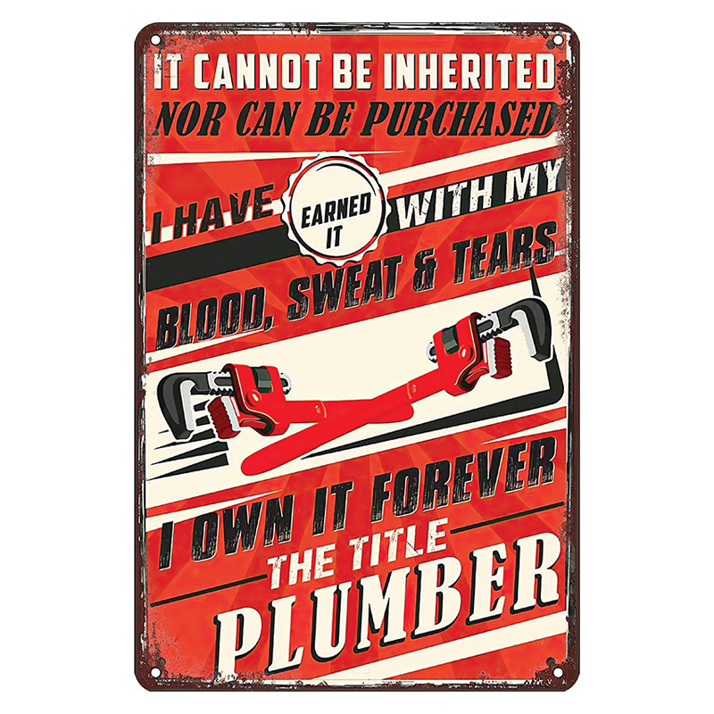 I Own It Forever The Title Plumber Funny Tin Sign Vintage - Temu