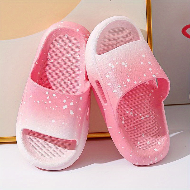 Trendy Open Toe Slippers For Girls, Non Slip Lightweight Slippers For Indoor Shower Pool, All Seasons