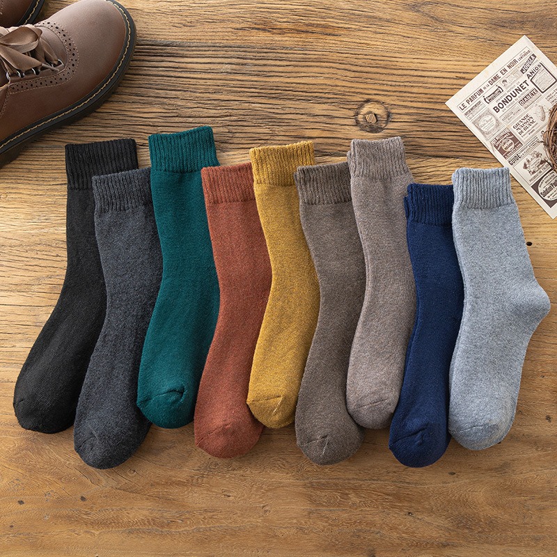 

1/3/5pairs Autumn And Winter Warm Terry Socks, Mid Tube Socks, Women's Solid Color Thickened And Fleece Women's Socks, Breathable And Sweat Absorbing