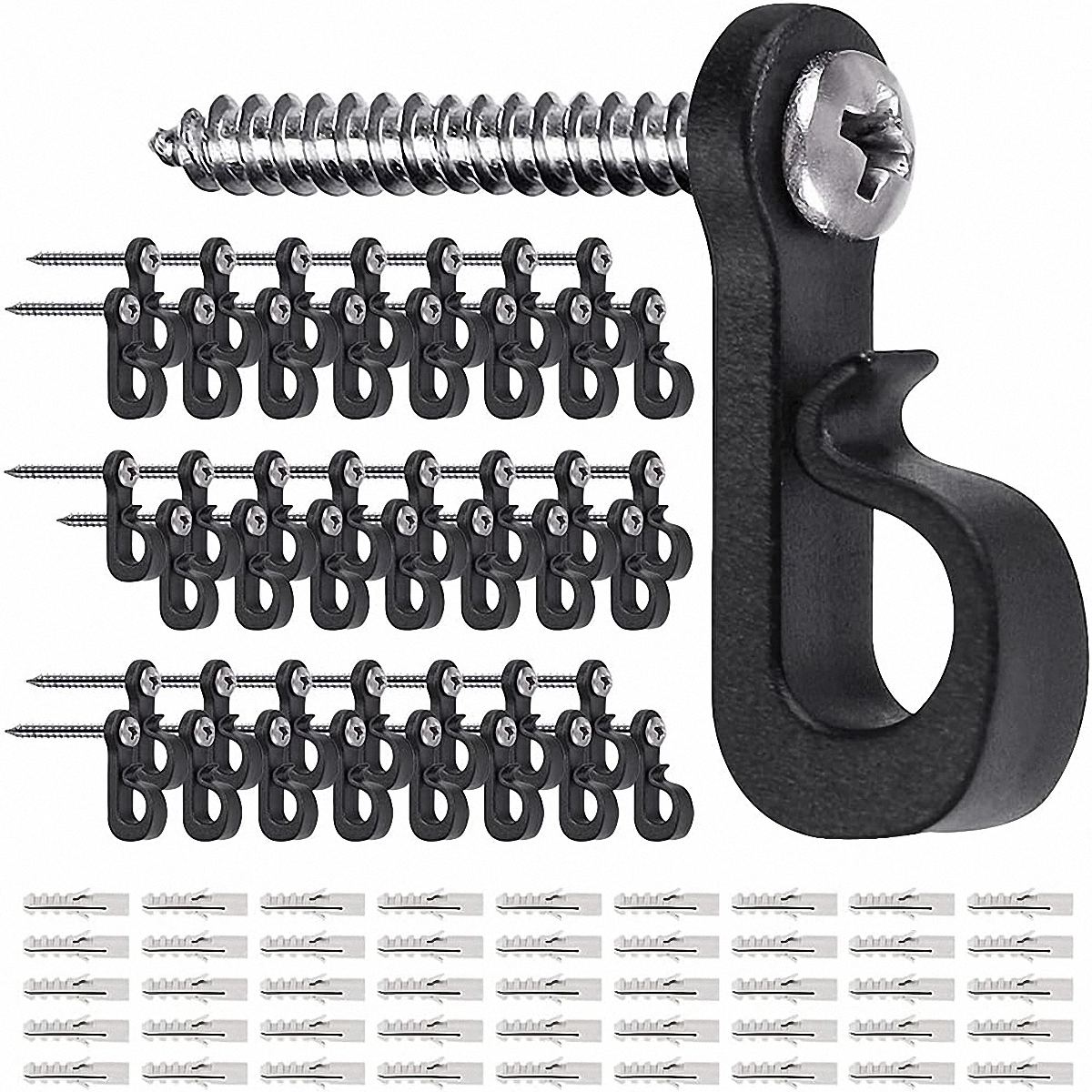 Ceiling Hooks With Safety Buckle, Screw Hooks For Hanging Plants & Outdoor  String Lights, Wall Hangers & Light Hangers For Party And Festival Decorati