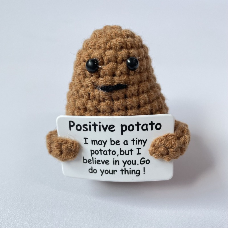 1pc Mini Fun Fun Positive Potato Cute Crochet Potato Creative Fun Knit  Positive Life Potato Office Birthday Gift School Party - Toys & Games - Temu