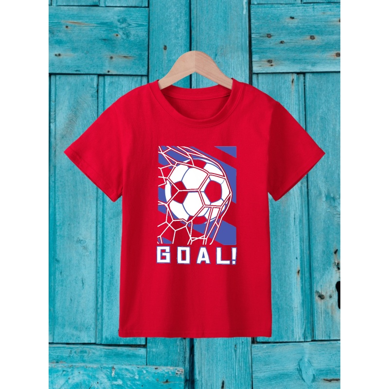 

T-shirts Imprimés But De Football Pour Garçons – Vêtements D'été Cool, Légers Et Confortables !