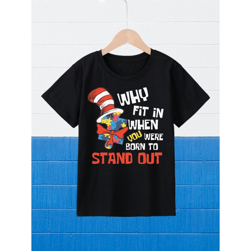 

Teen Boys Round Neck Short Sleeve T-shirts Inspired Letter Creative Pattern Comfy Breathable Soft T-shirt Top As Gifts
