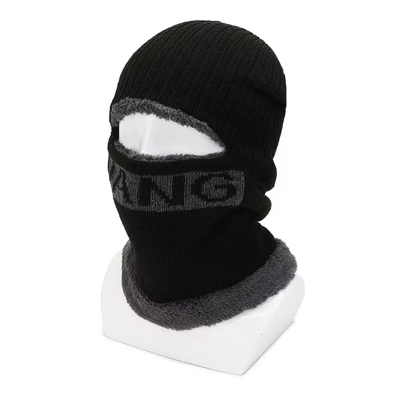 IMSMM Máscara de esquí de 3 agujeros de lana de punto sombrero cálido al  aire libre ciclismo máscara resistente al viento máscara pasamontañas  blanco