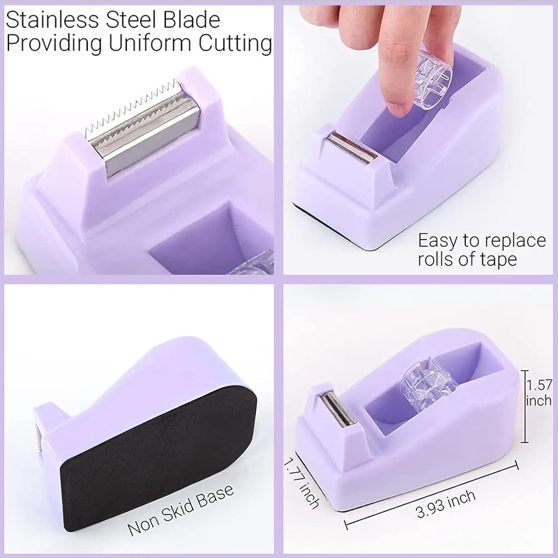 Light Purple Glitter Office Supplies, Violet Tape Dispenser, Violet  Stapler, Purple Staple Remover, Glitter Office Supplies 