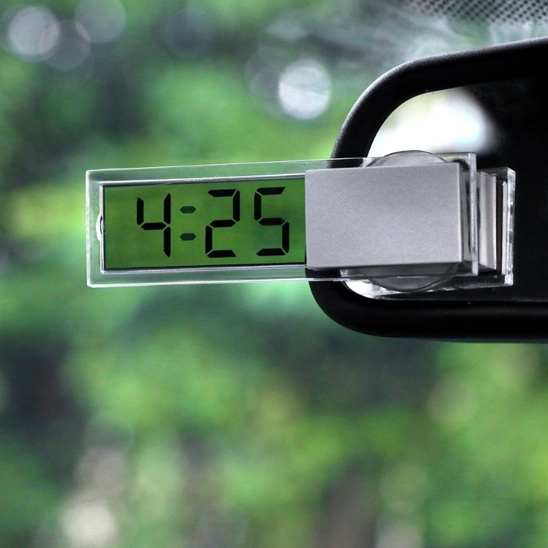 Indoor/Outdoor Car Thermometer with Clock