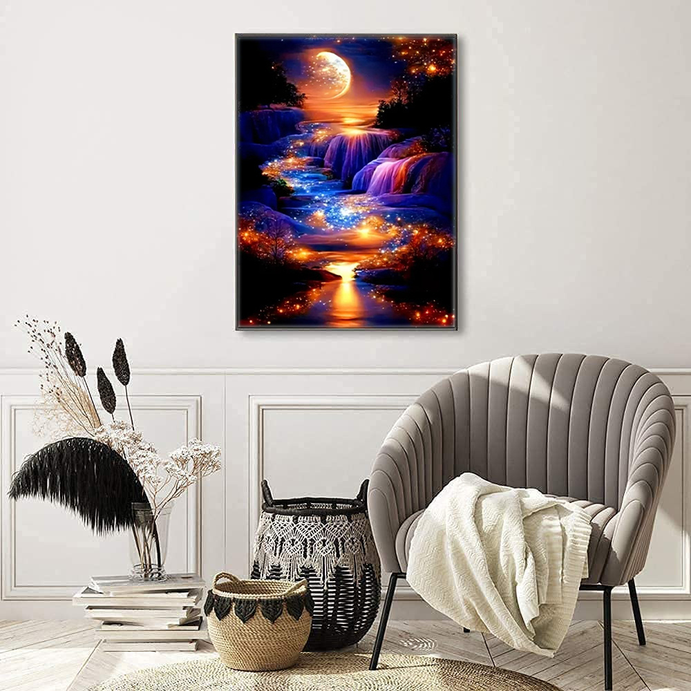 CHENISTORY Abstract Full Diamond Painting Frame House Landscape