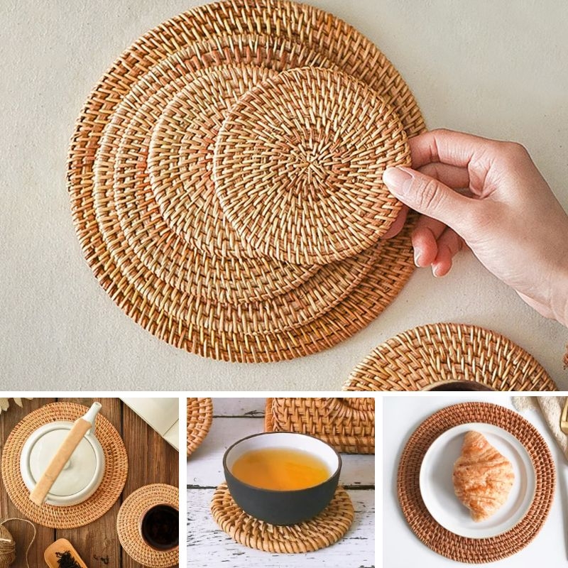 70s Black And White Coasters Coffee Mats Set of 4 Placemats Cup Tableware  Decoration & Accessories Pads for Home Kitchen Dining - AliExpress