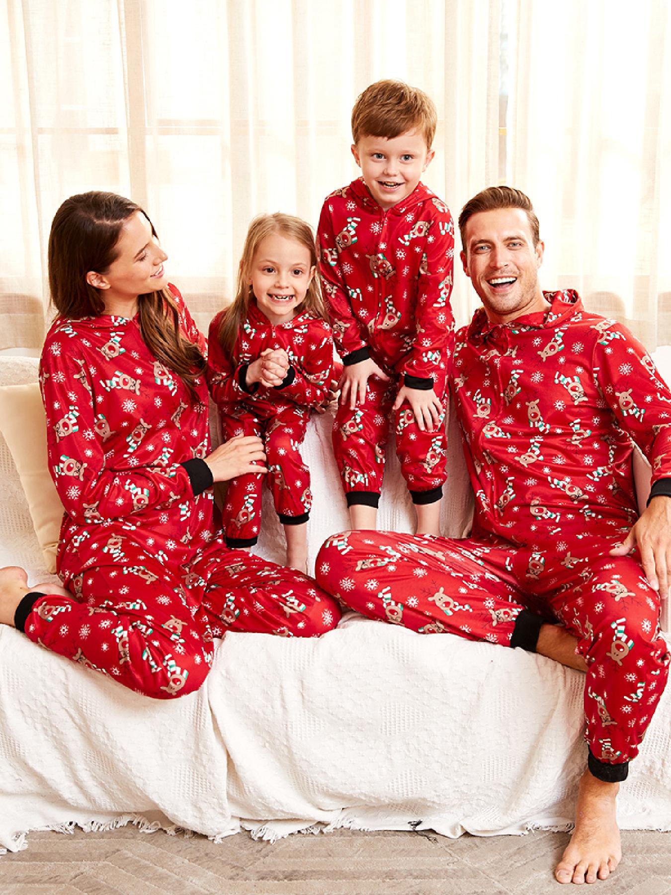Macy's, Intimates & Sleepwear, Macys Family Christmas Footie Pajamas  Womens Size Small Red Reindeer