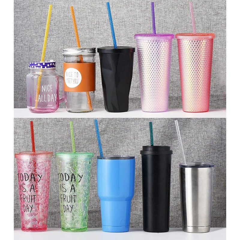 Clear Replacement Straws For Stainless Steel Tumbler, Reusable Plastic  Straws With Cleaning Brush, Cup Accessories - Temu