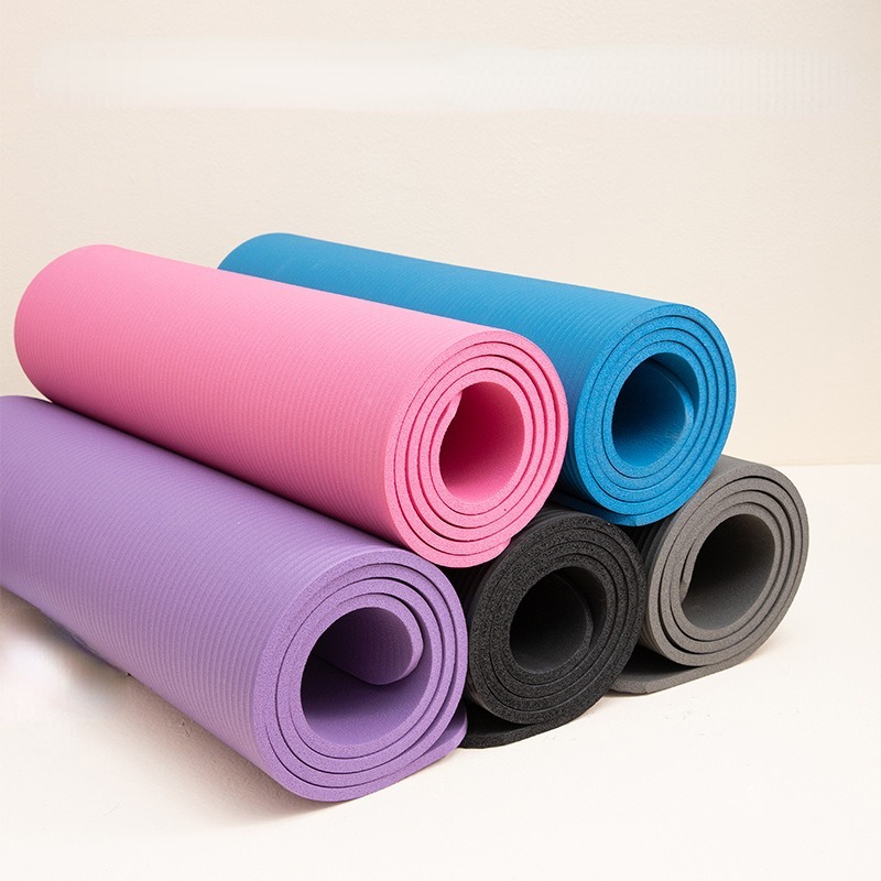 Nbr Yoga Mat Fitness Mat 10mm Thickened Widened For Beginners