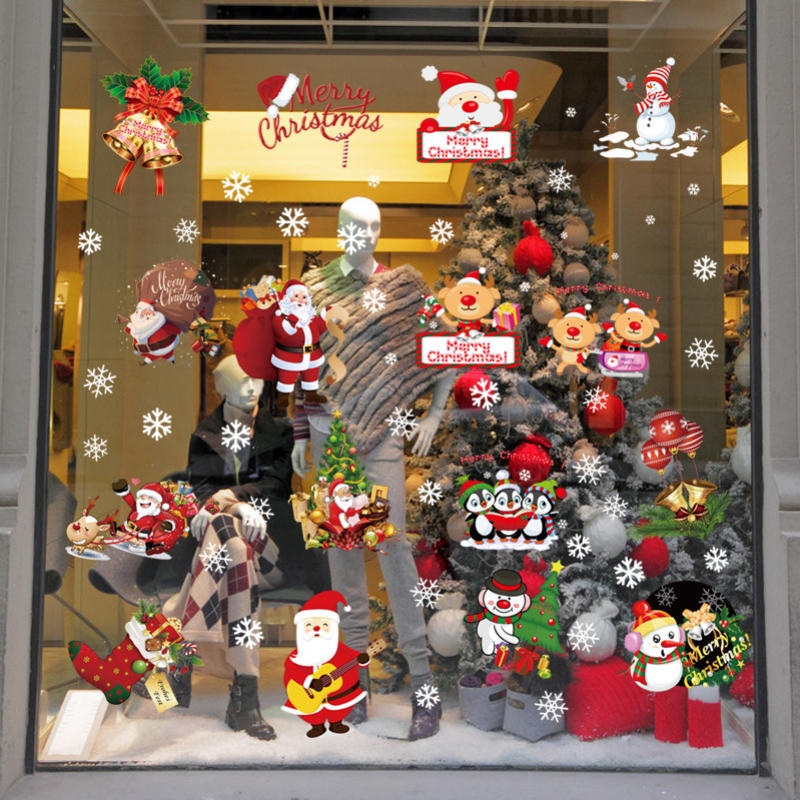 Self Adhesive Shop Window Christmas Decoration, Shop Window