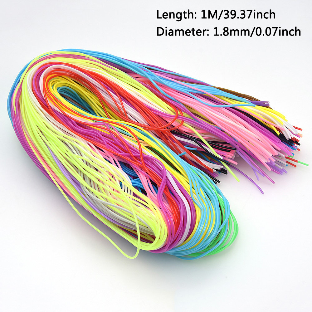 200pcs 1m Braided Cord, Colorful Pvc Plastic, Handmade Diy Braided Cord