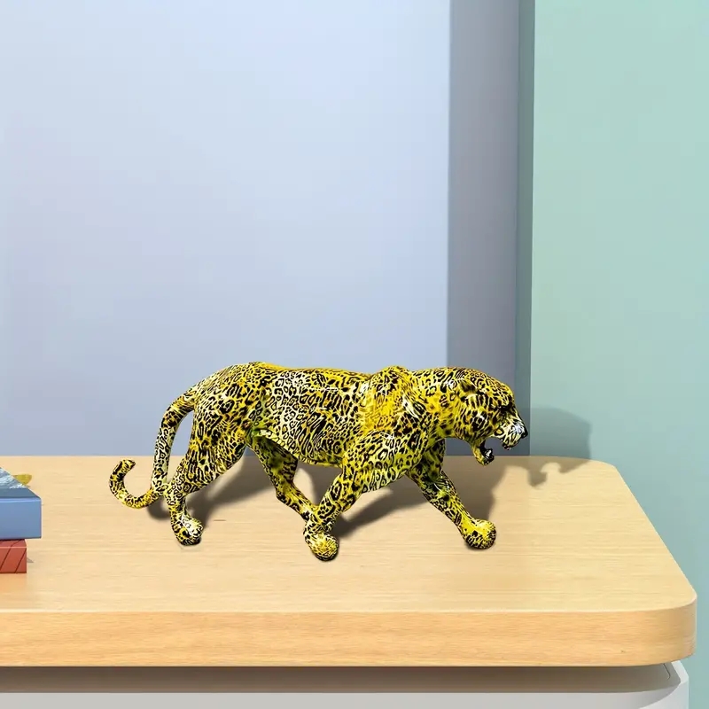 1pc Colorful Abstract Leopard Statue, Leopard Sculpture, Hand-painted  Animal Resin Modern Home Decoration, room Decor, thanksgiving Gift,  Christmas De