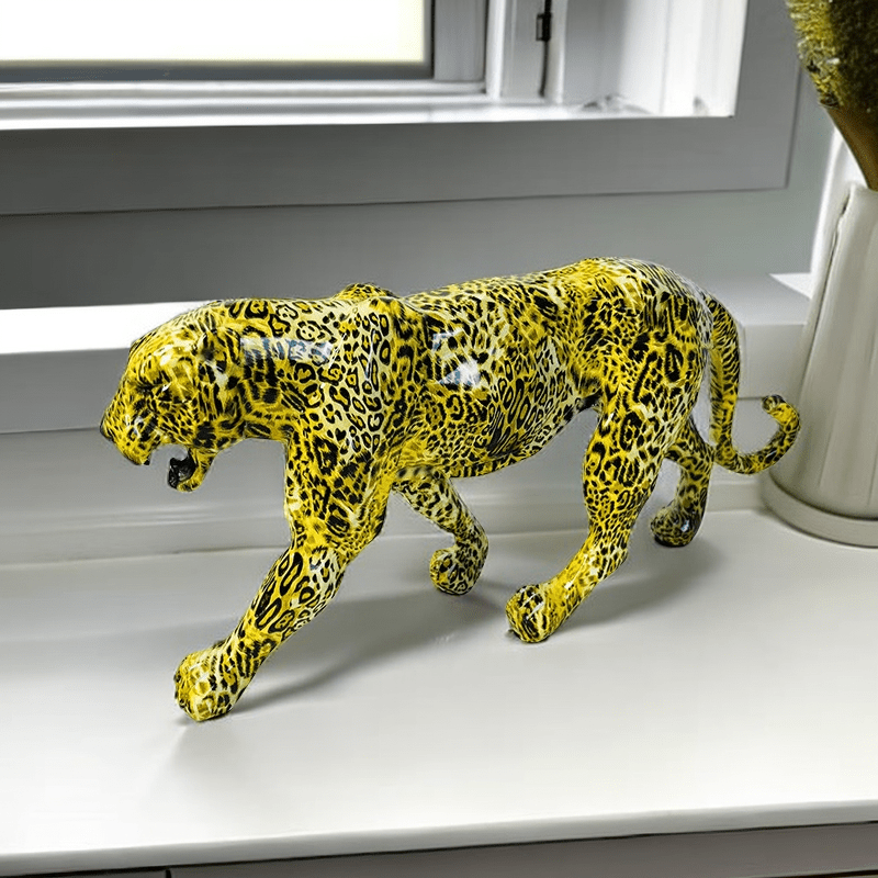 1pc Colorful Abstract Leopard Statue, Leopard Sculpture, Hand-painted  Animal Resin Modern Home Decoration, room Decor, thanksgiving Gift,  Christmas De