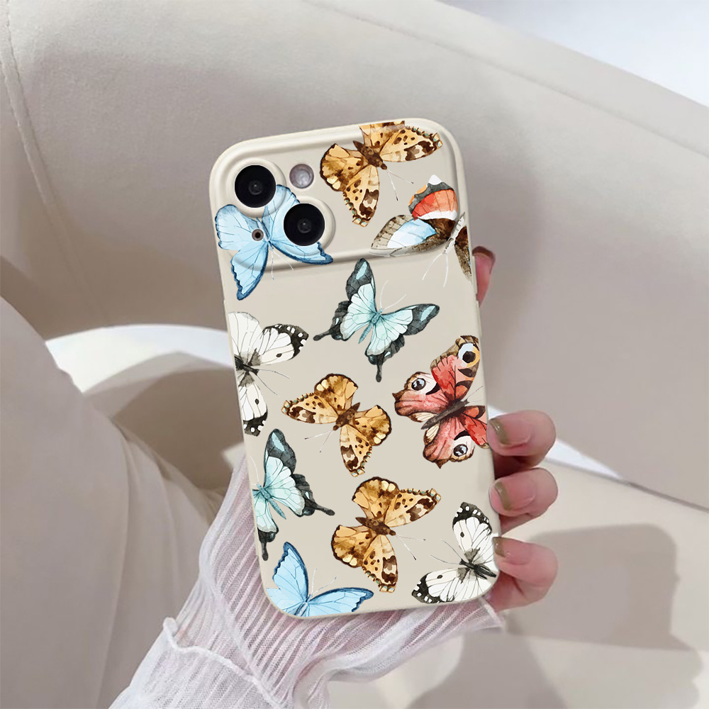 Funda Teléfono Estampado Mariposas Iphone 15 14 13 12 11 - Temu