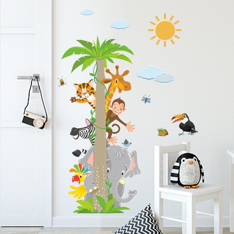 Adhesivo Pared Dibujos Animados Animales Pintados - Temu