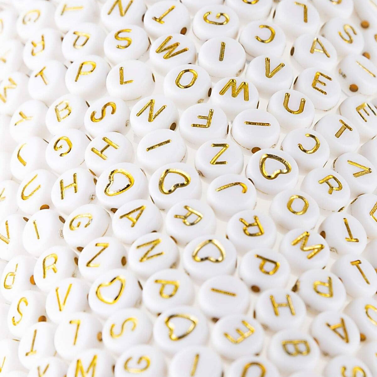 150PCS/set Colorful Acrylic Small Letter Golden Alphabet Beads For Jewelry  Making