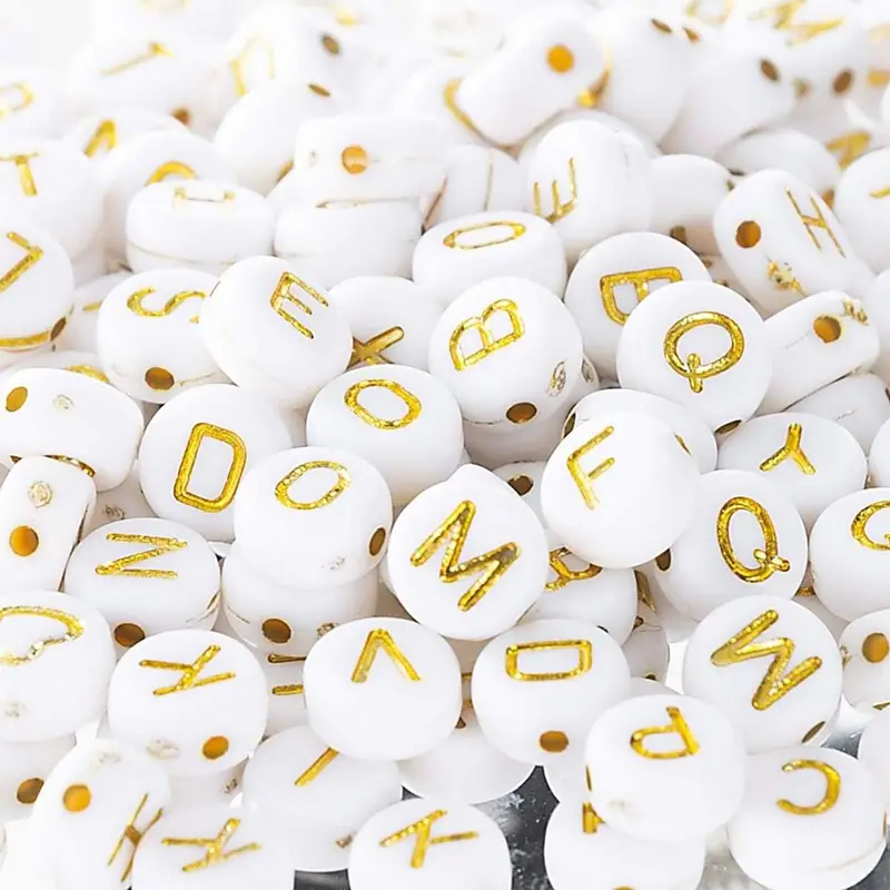 Rose White Acrylic Letter Beads For Jewelry - Temu