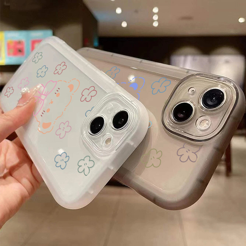 Cute Little Bear Graphic Luxury Shockproof Phone Case Iphone - Temu