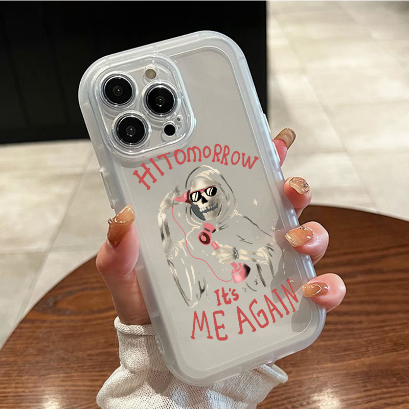 Halloween Skull Graphic Luxury Shockproof Phone Case For Iphone 15 14 13 12  11 Pro Max X Xr Xs 7 8 Plus Cpp Silicone Bumper Transparent Hard Back Soft  Cover Fall Phone Cases - Temu Israel