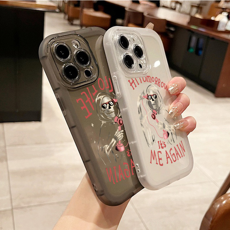 Halloween Skull Graphic Luxury Shockproof Phone Case For Iphone 15 14 13 12  11 Pro Max X Xr Xs 7 8 Plus Cpp Silicone Bumper Transparent Hard Back Soft  Cover Fall Phone Cases - Temu Israel